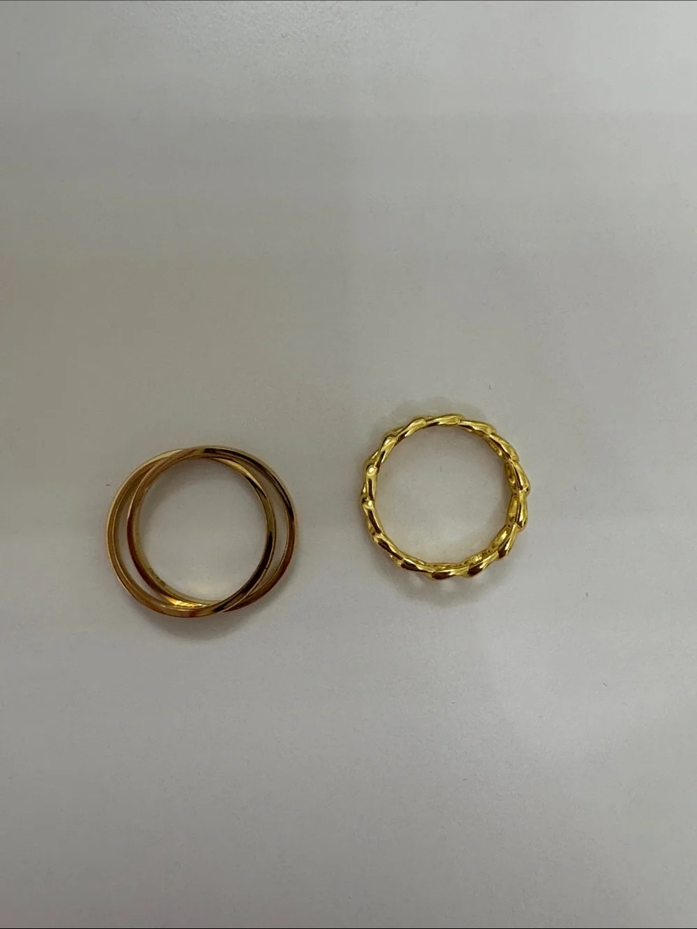 Gold-Tone Mixed Band Ring Set — Twisted and Smooth Styles